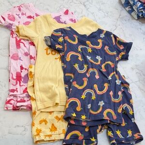 Bundle of Old Navy Kids Pajama Sets- Pink, Yellow, and Blue